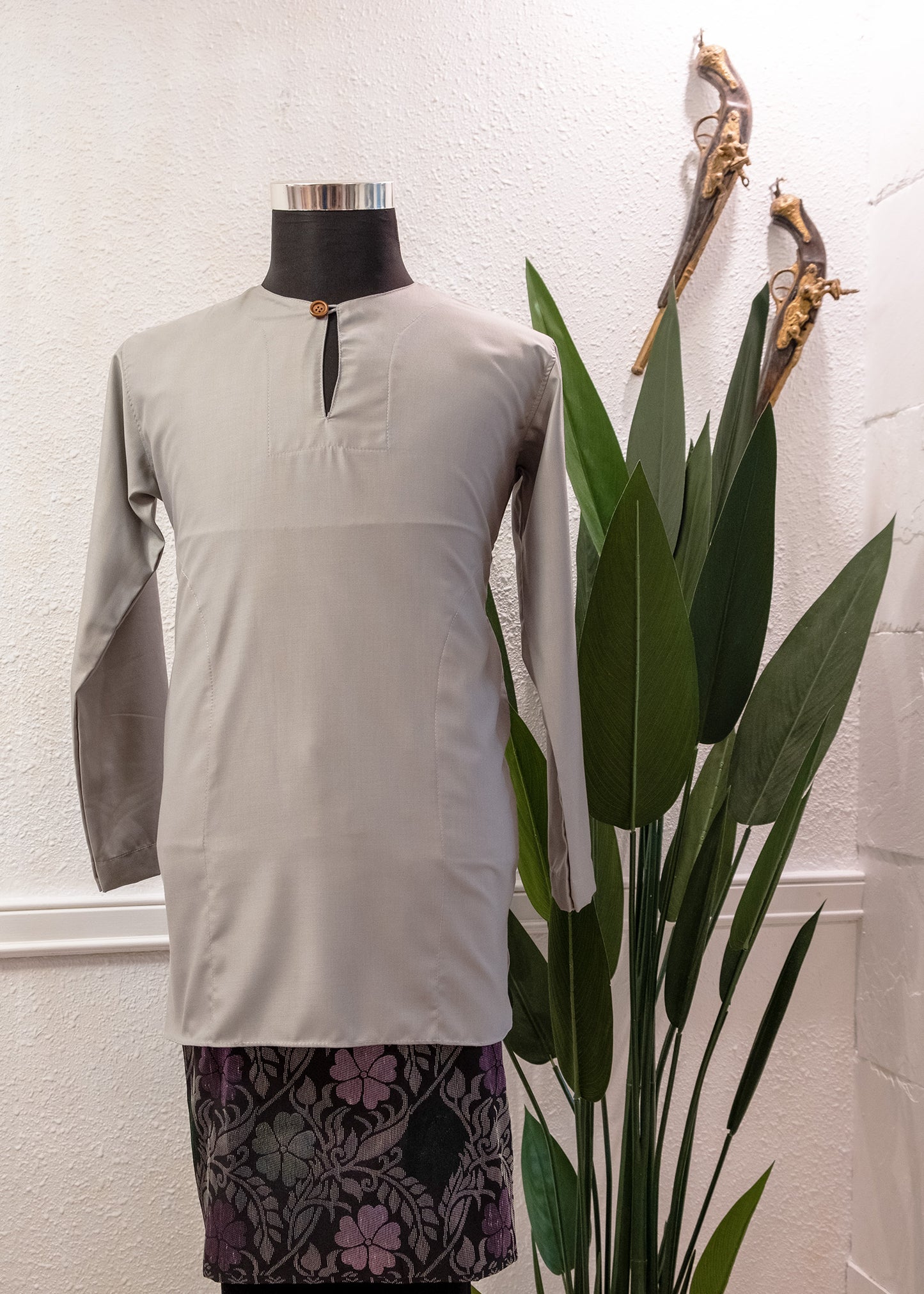 Long Sleeve Kurta Light Grey