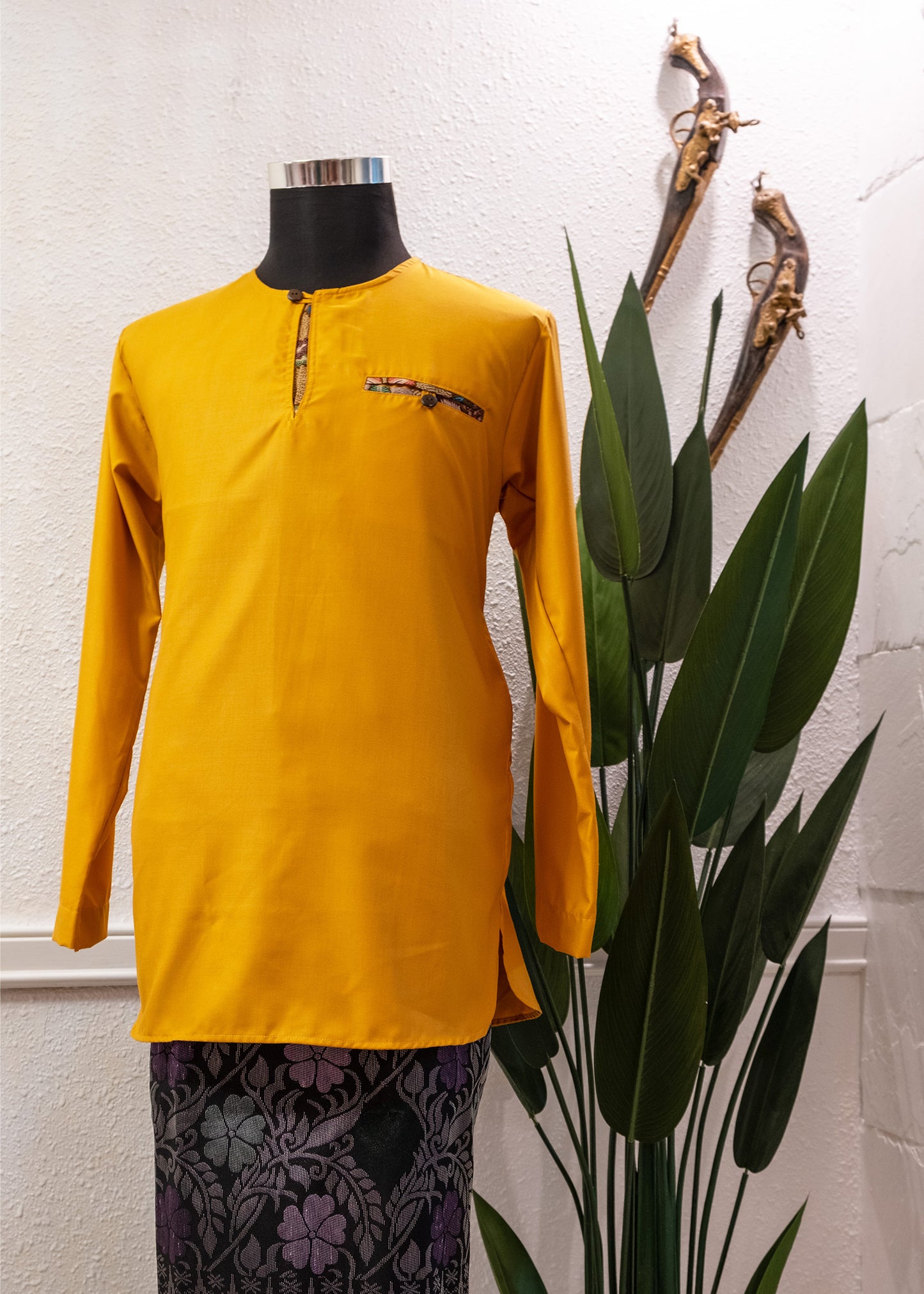 Batik Kurta Mustard