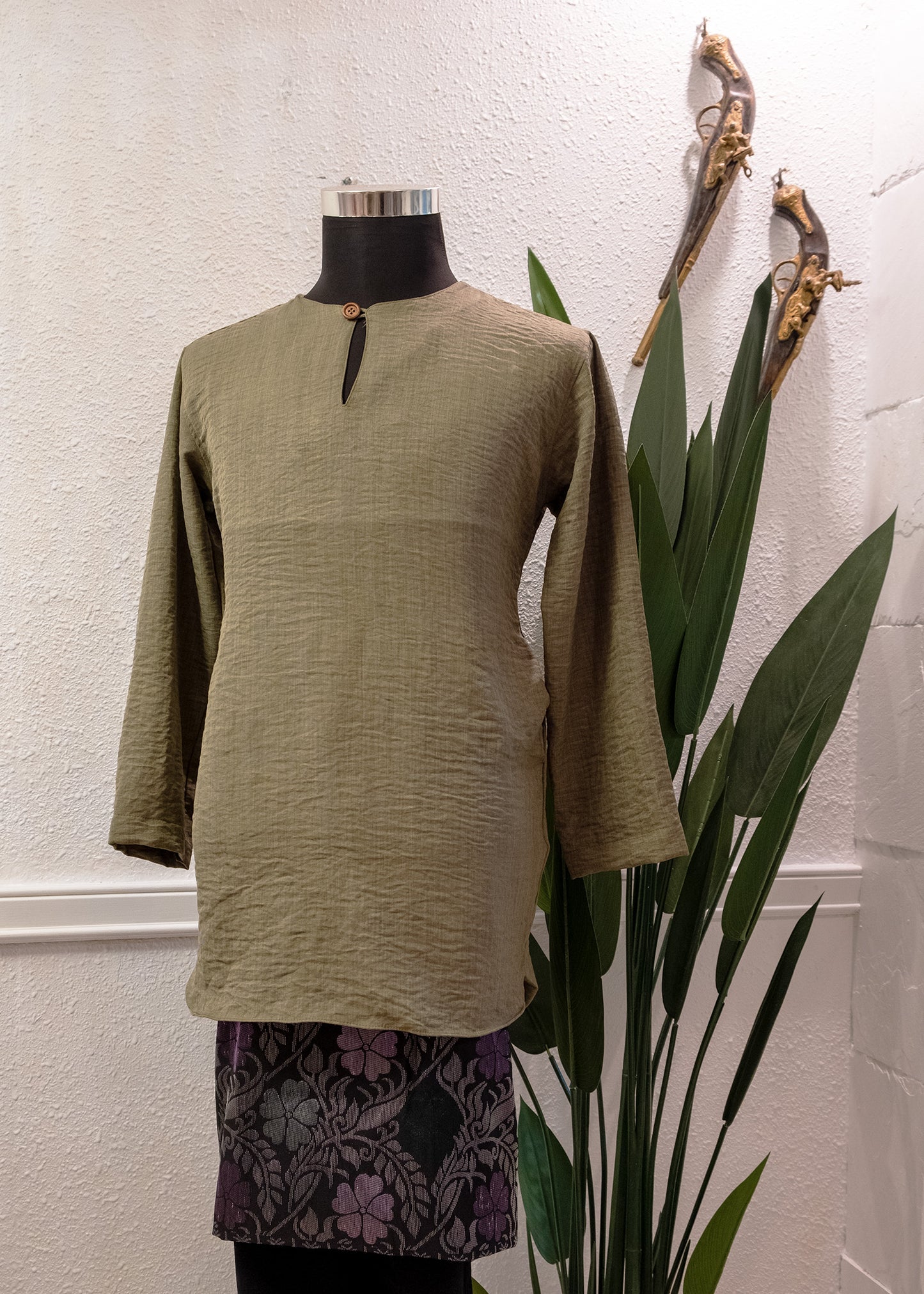 Crinkle Kurta Light Olive