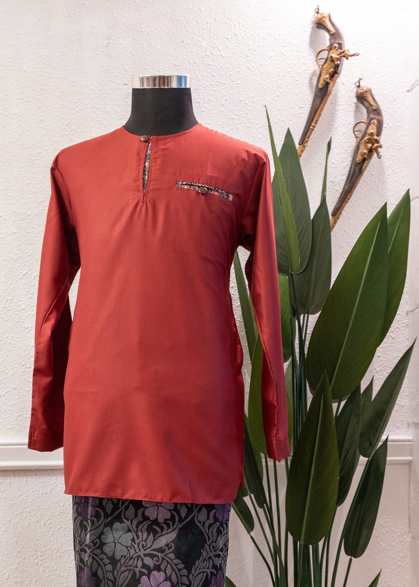 Batik Kurta Maroon